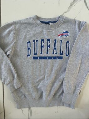 NFL Buffalo Bills Grey Crewneck Sweatshirt with Blue & Red Logo